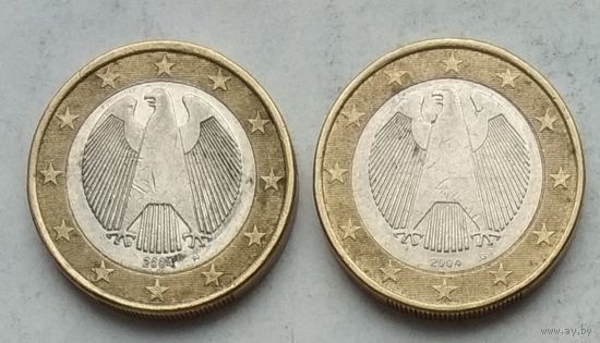 Германия 1 евро 2004 г. A, G. Цена за 1 шт.