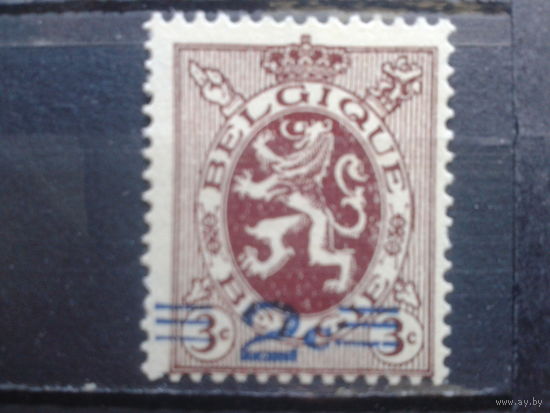 Бельгия 1931 Стандарт, герб** Надпечатка нового номинала