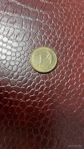 Монета 1 грош 2014г старый тип. Польша.