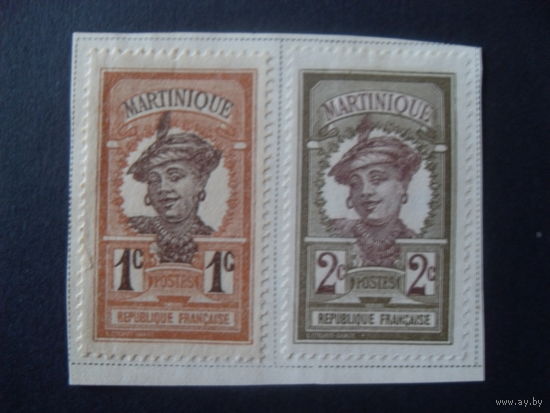 Франция. Французские колонии (Мартиника. Mi:FR-MAR 56-57) 1908