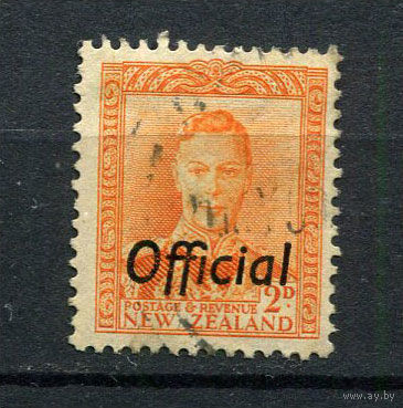 Новая Зеландия - 1947 - Король Георг VI 2P с надпечаткой Official. Dienstmarken - [Mi.71d] - 1 марка. Гашеная.  (Лот 24BK)
