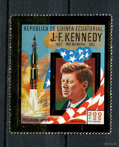 Экваториальная Гвинея - 1973 - Кеннеди. GOLD - [Mi. 306] - полная серия - 1 марка. MNH.  (Лот 246AK)