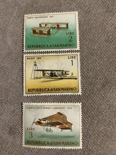 Сан Марино 1962. История авиации. Марки из серии