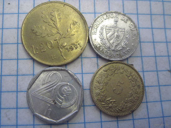 Четыре монеты/9 с рубля!
