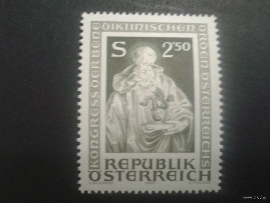 Австрия 1980 св. Бенедикт, скульптура 17 в.**