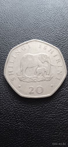 Танзания 20 шиллингов 1990 г. - слоны