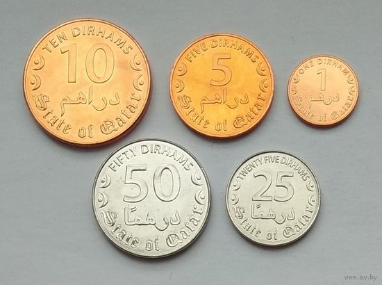 Катар 1, 5, 10, 25, 50 дирхам 2016 г. Комплект