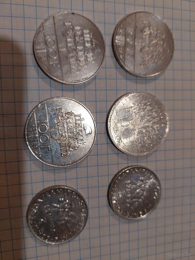 Монета 100 франков юбилейная