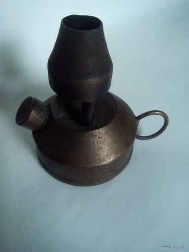 Старинная аптечная латунная спиртовая лампа.Конец XIX века.