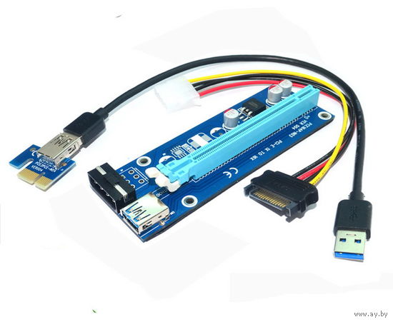 Райзер / Riser USB3.0 PCI-E 1X на 16X, универсальный(ver.008S)