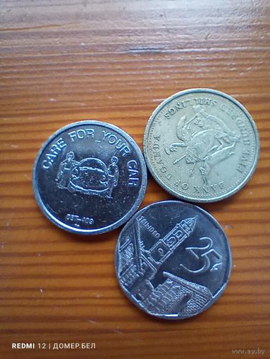 Уганда 500 шиллингов 2003, Куба 25 центов 2008, Токен -92