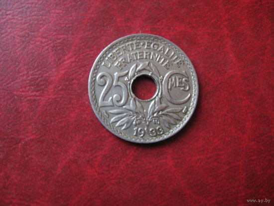 25 сантимов 1933 год Франция