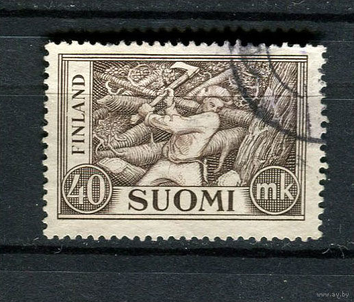 Финляндия - 1952 - Дровосек - [Mi. 406] - полная серия - 1 марка. Гашеная.  (Лот 191AK)