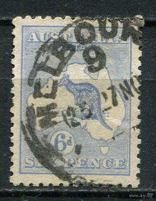 Австралия - 1915/1924 - Кенгуру 6Р - [Mi.44XII] - 1 марка. Гашеная.  (Лот 8EW)-T25P3
