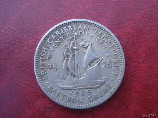 25 центов 1965 год Восточные Карибы