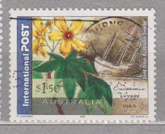 Парусник флот флора  Даниэль Соландер, 1733-1782 - Совместный выпуск со Швецией  Австралия 2001г лот 3