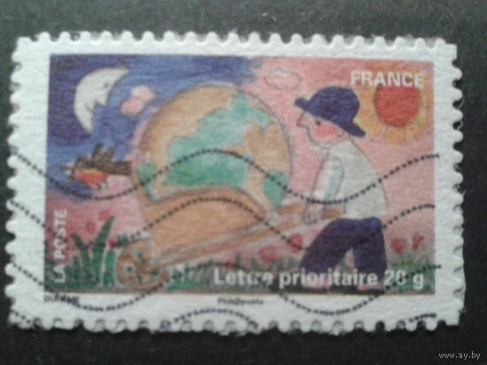 Франция 2011 день марки, крестьянин в саду