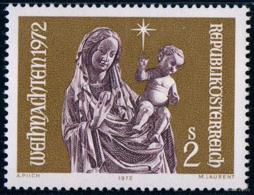 1972 Австрия Религия Рождество Матерь божья с младенцем  1405 п/с ** (М)