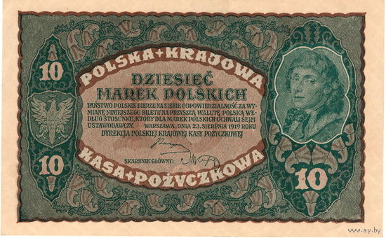 Польша, 10 марок, 1919 г.