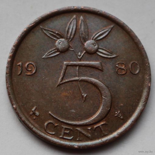 Нидерланды, 5 центов 1980 г