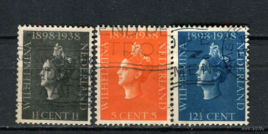 Нидерланды - 1938 - Королева Вильгельмина - [Mi. 318-320] - полная серия - 3 марки. Гашеные.  (LOT DY36)-T10P10