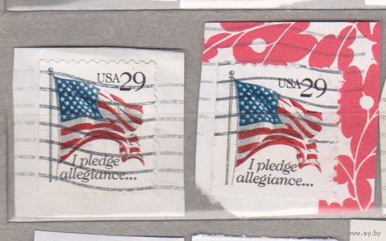 Флаг США  лот 1064 БЕЗ ПОВТОРОВ разновидности разная зубцовка   МОЖНО РАЗДЕЛЬНО вырезки
