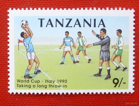 Танзания. Футбол. ( 1 марка ) 1990 года.