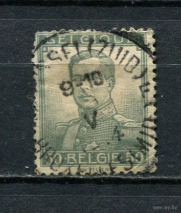 Бельгия - 1912 - Король Альберт I 50C - (есть тонкое место) - [Mi.96] - 1 марка. Гашеная.  (Лот 14Dv)