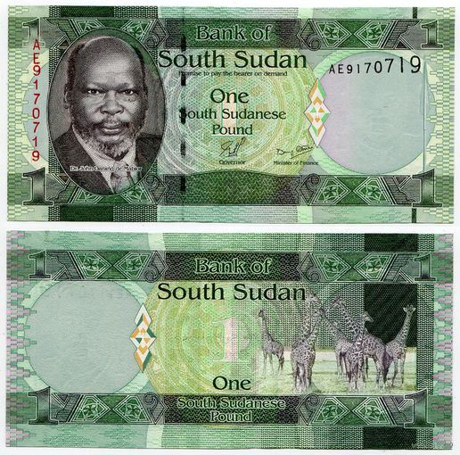 Южный Судан. 1 фунт (образца 2011 года, P5, UNC) [#9170719, радар]