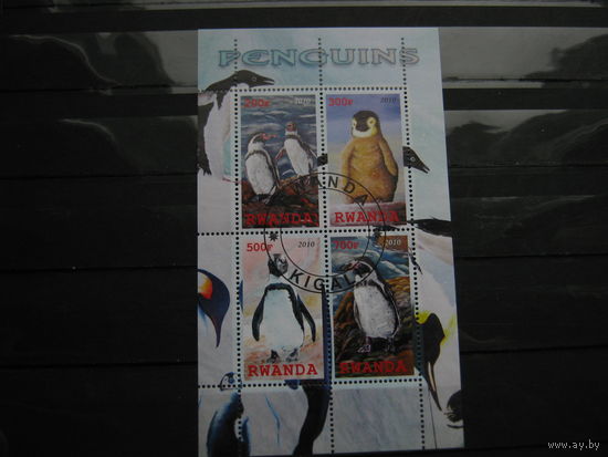 Марки - Руанда, фауна, пингвины