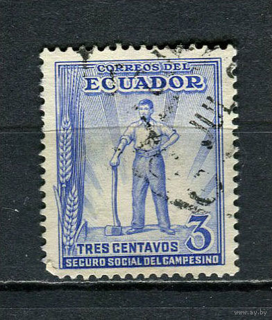 Эквадор - 1936 - Сельское хозяйство 3С Zwangszuschlagsmarken - [Mi. 33z] - полная серия - 1 марка. Гашеная.  (LOT EV43)-T10P23