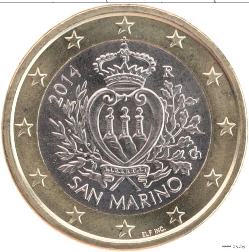 Сан-Марино 1 евро 2014 Unc в холдере