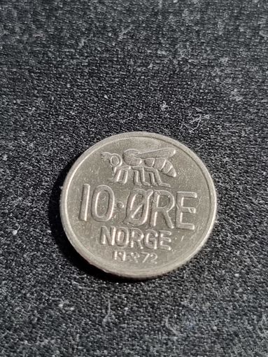 Норвегия 10 эре 1972