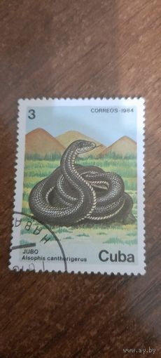 Куба 1984. Змеи. Alsophis cantherigerus. Марка из серии