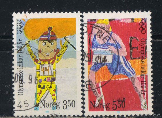 Норвегия 1996 100-летие современных Олимпийских игр Детские рисунки Полная #1206-7.