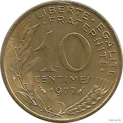 Франция 10 сантимов 1977