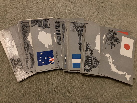 Карточки флаги и государства  1971 г 40 шт