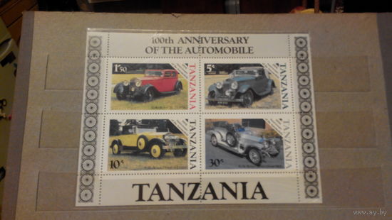 Транспорт, автомобили, машины, ретро, марки Танзания 1986 блок