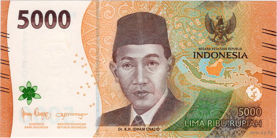 Индонезия, 5 000 рупий, 2022 г., UNC