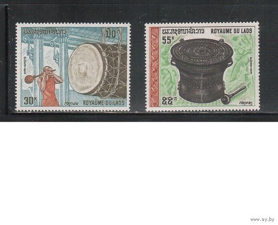 Лаос-1970,(Мих.273-274) ** , Культура, Барабаны