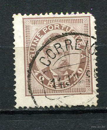 Португальские колонии - Гвинея - 1886 - Король Луиш I 40R перф. 13 1/2 - [Mi.19C] - 1 марка. Гашеная.  (Лот 60Du)