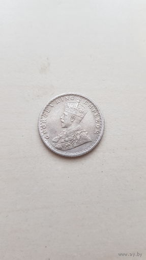 1/4 рупии Британская Индия 1914г.