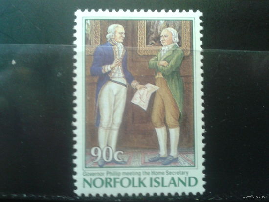 Норфолк о-в 1986 200 лет колонизации острова, губернатор Филип** Михель-2,0 евро