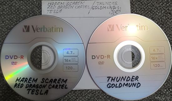 DVD MP3 дискография - HAREM SCAREM, RED DRAGON CARTEL, TESLA, THUNDER, GOLDMUND - 2 DVD