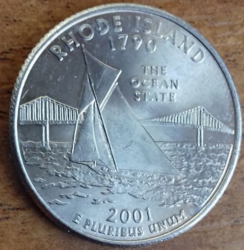 США 25 центов (квотер) 2001 г. P.  Род-Айленд