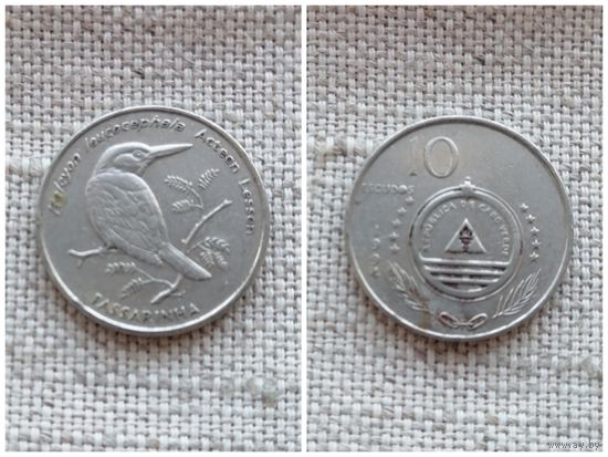 Кабо-Верде 10 эскудо 1994/ птицы /Сероголовая альциона