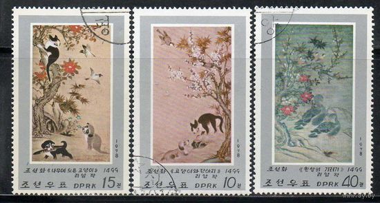 Животные в живописи Корея 1978 год серия из 3-х марок