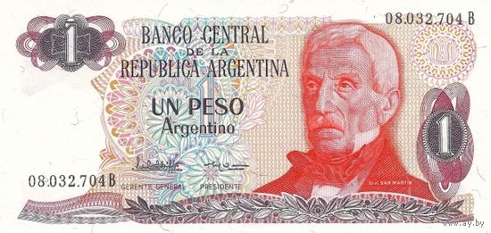 Аргентина 1 песо образца 1983-1984 года UNC p311a(2)