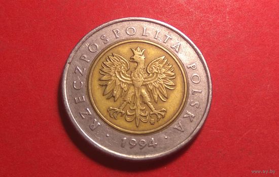 5 злотых 1994. Польша.