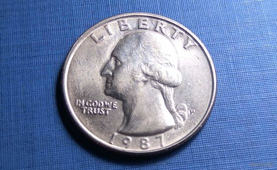 25 центов (квотер, 1/4 доллара) 1987 P. США.